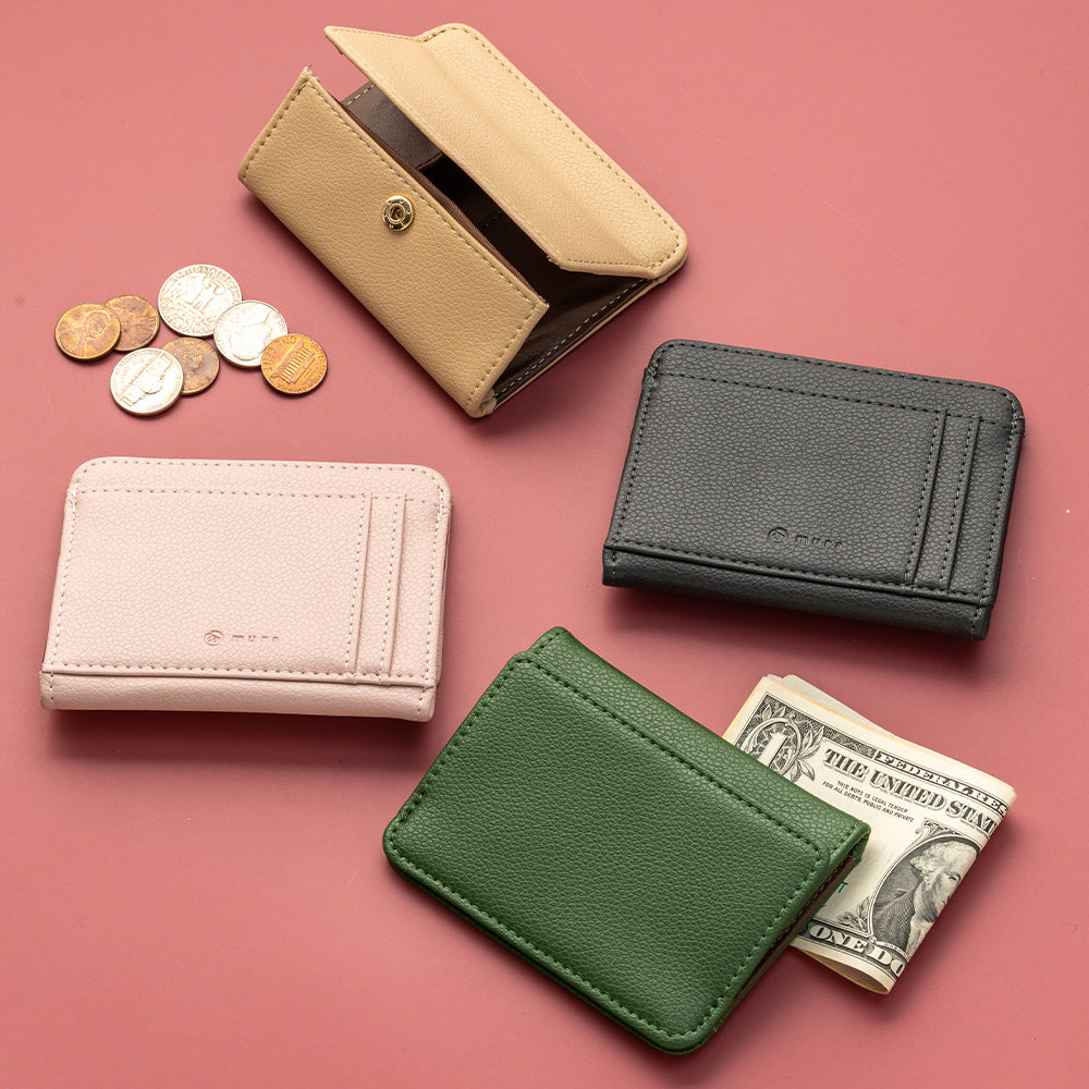 リサイクルPUレザー（合成皮革）薄型コンパクト スキミング防止