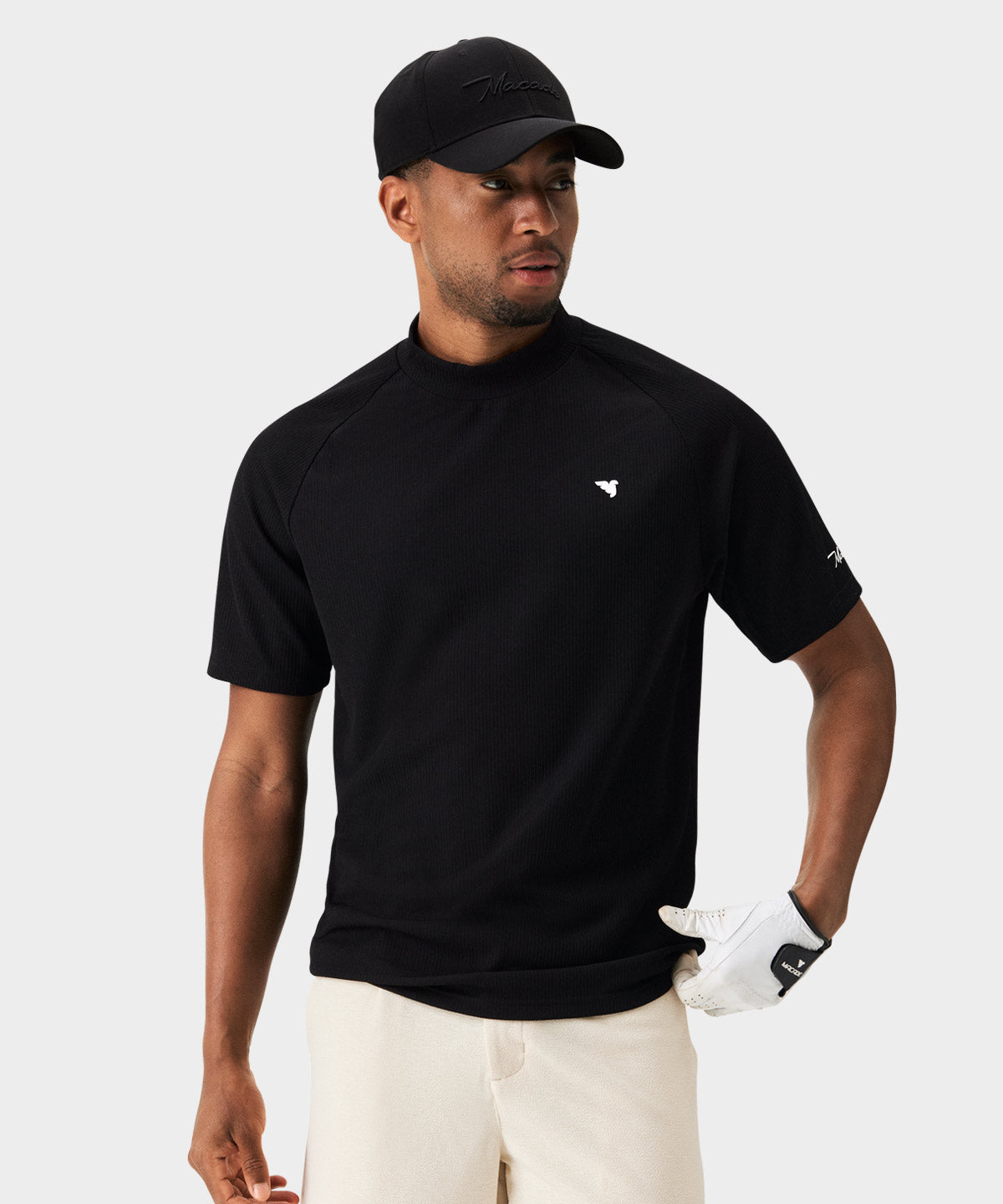 Men's Tyler Black Mock Neck Tee - Macade Golf