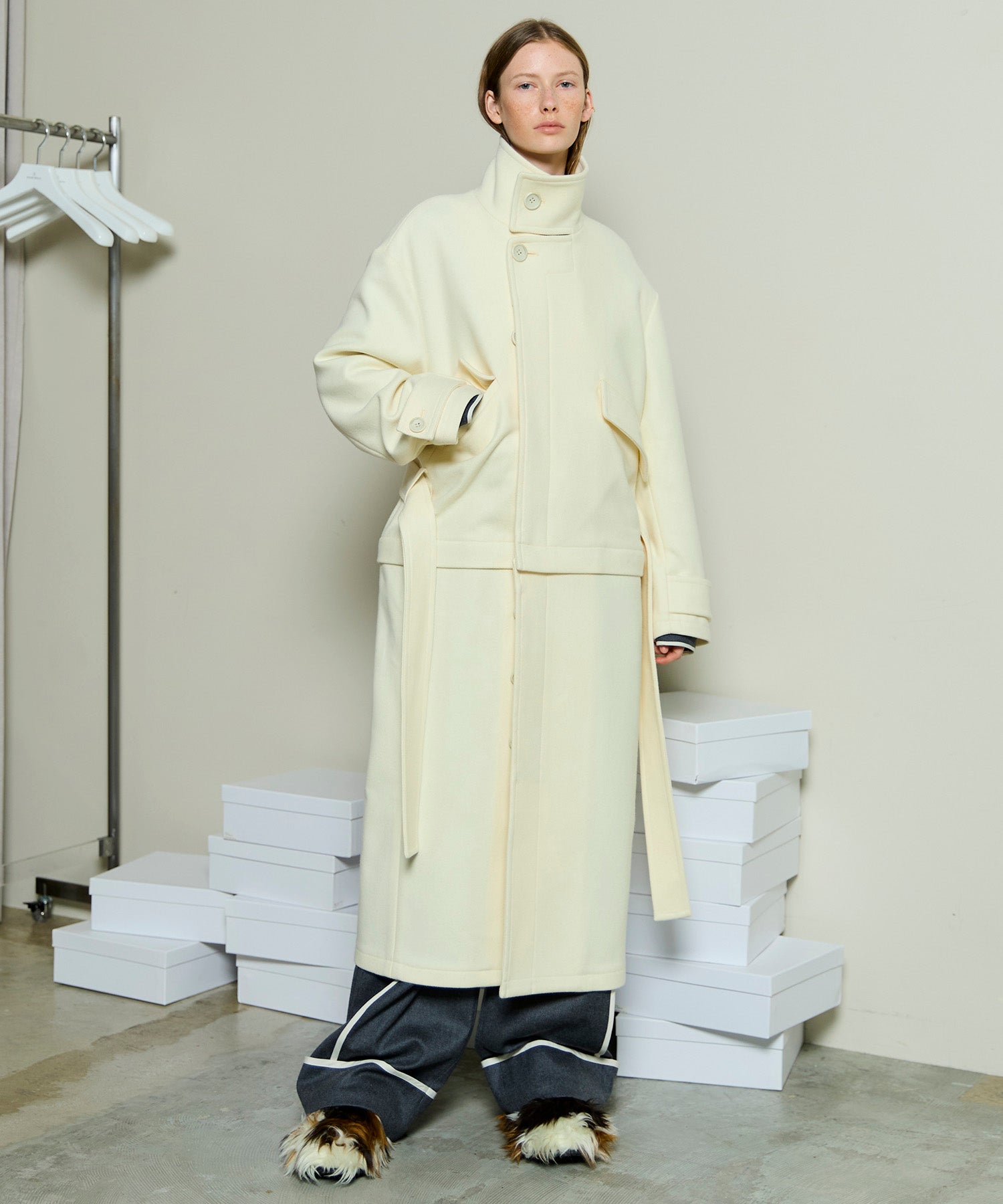 SALE】2way Stand Collar Coat