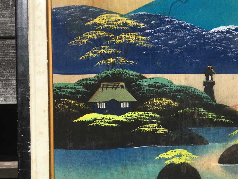 1957's Vintage Mount FUJI、1957年 富士山のアクリル絵画の日本画