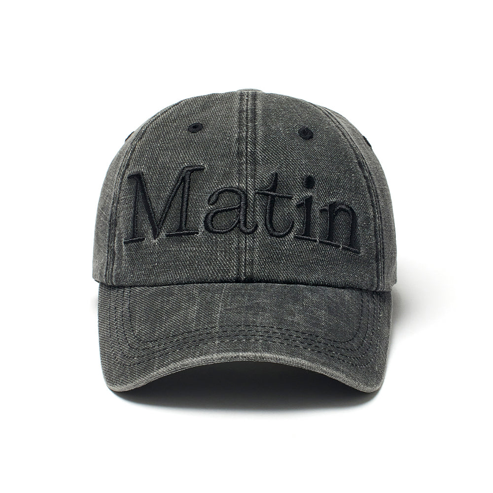 MATIN LOGO WASHED BALL CAP IN BLACK – Matin Kim