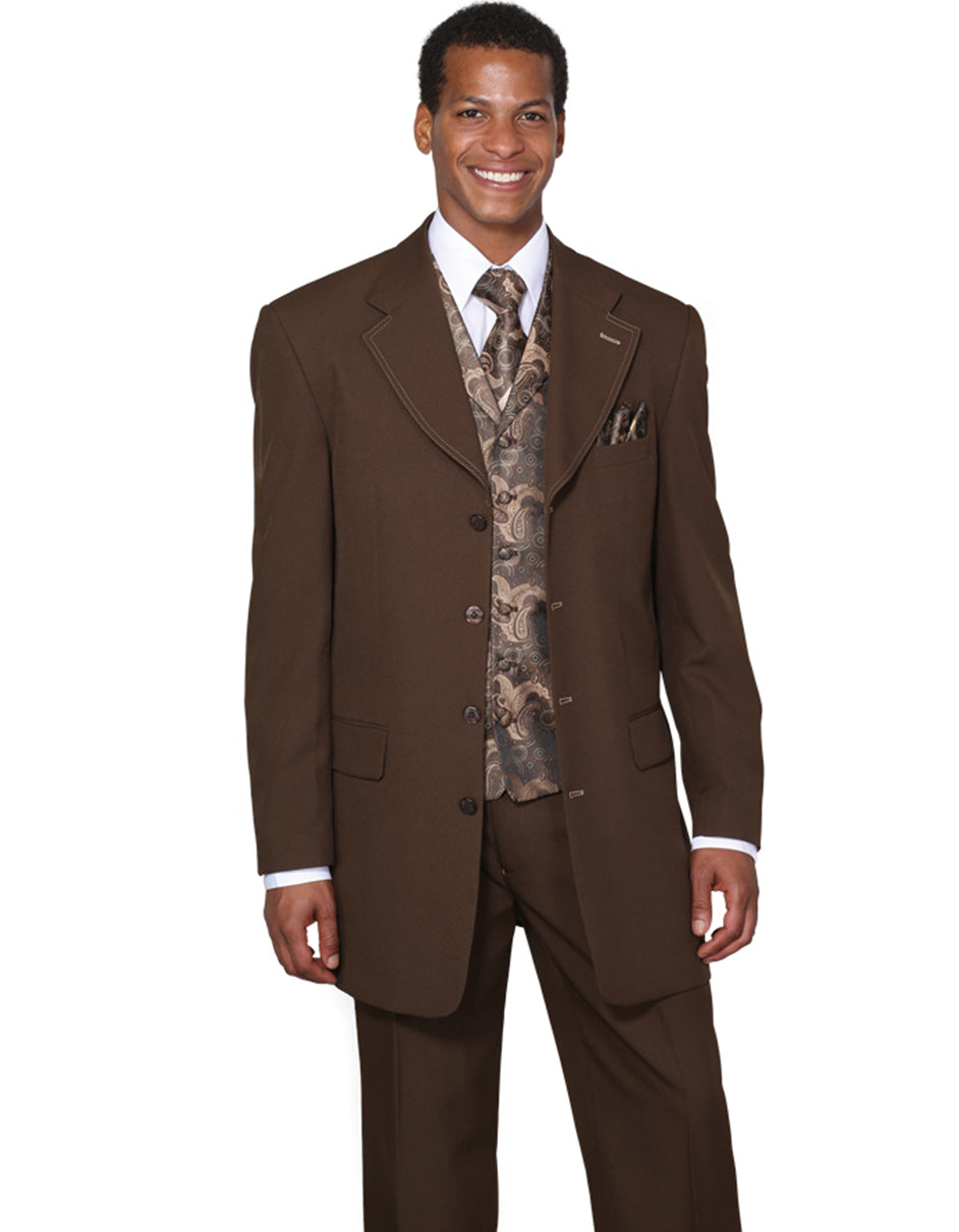 TSJ×TK SUITS BROWN 4 Tayion Collection Men's Classic-Fit Solid