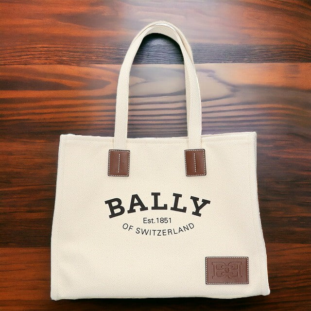 バリー トートバッグ BALLY クリスタリア コットン ナチュラル