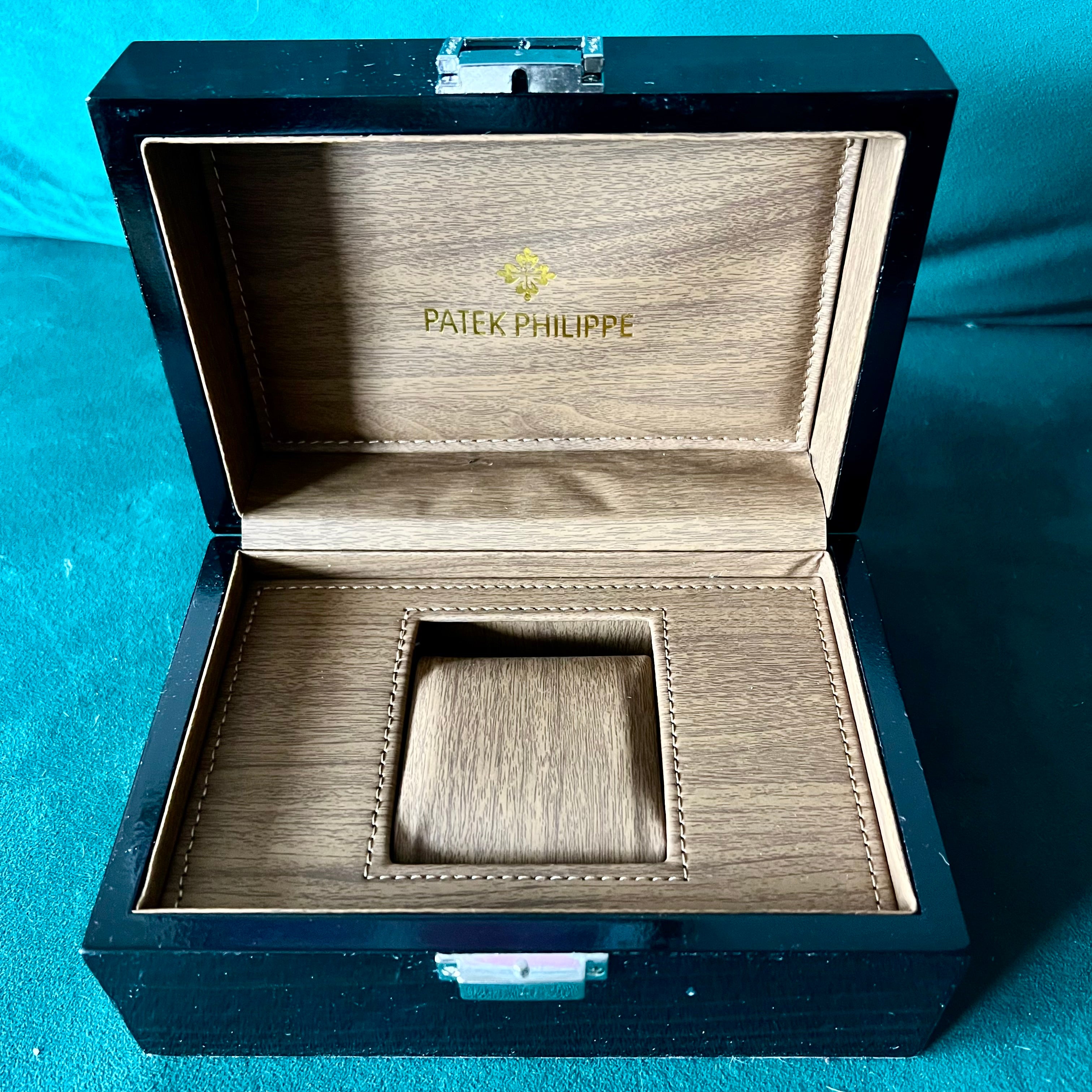 PATEK PHILIPPE Luminous Brown Wooden Box 7.75x5.25x4 inches