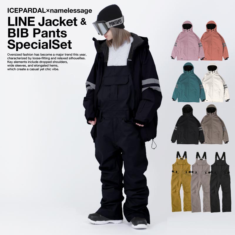 上下セット] レディース スノーボードウェア オーバージャケット+