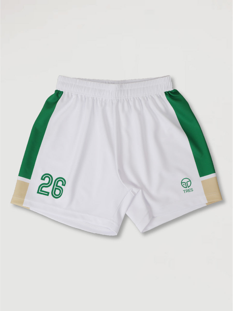 TRES バレーボール ショートパンツ ホワイト/グリーン TRES