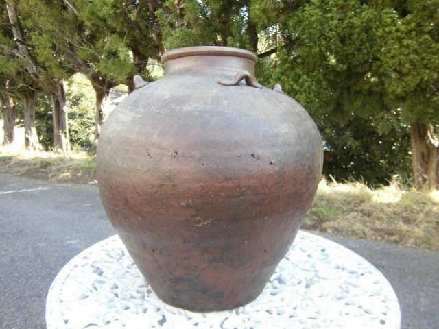 古備前 桃山時代 四耳壺 葉茶壺 大壺 特大 41cm f6441 古備前焼