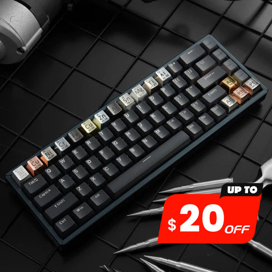 周期表にインスパイアされたAwekeysメタルキーキャップオールインワン