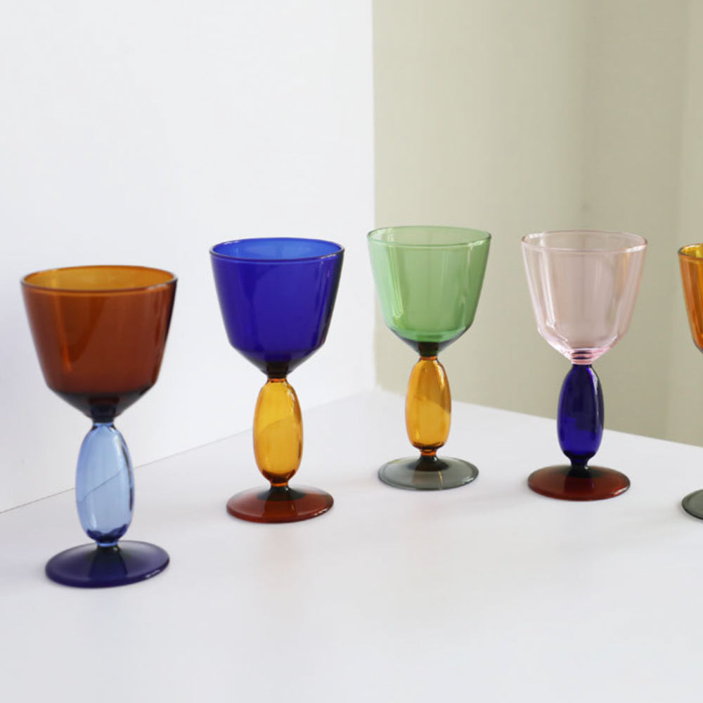 トリコロールガラスゴブレット – acacia