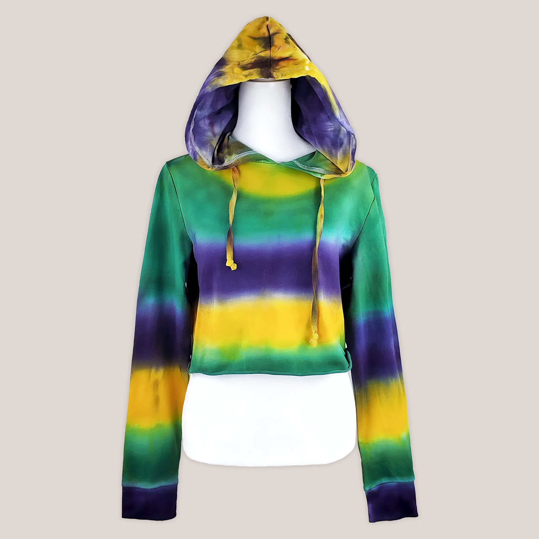 Mardi Gras Tie Dye Cropped Hoodie – Akasha Sun