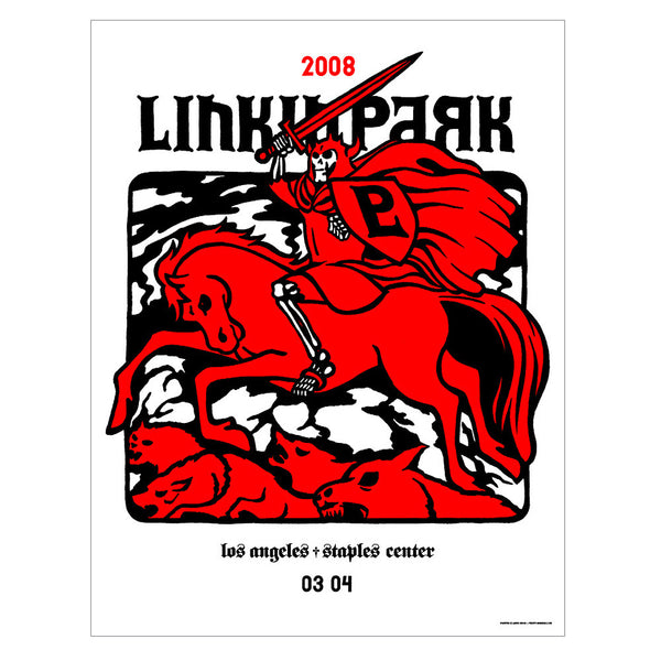 Linkin Park 2008 'Reaper' Concert Poster (Varius Cities) – Ames Bros