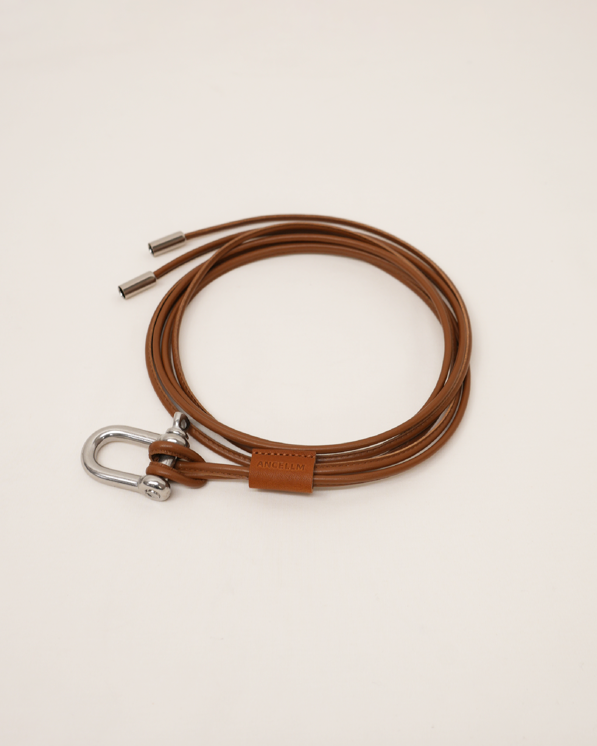 LEATHER ROPE BELT (BROWN) – ANCELLM