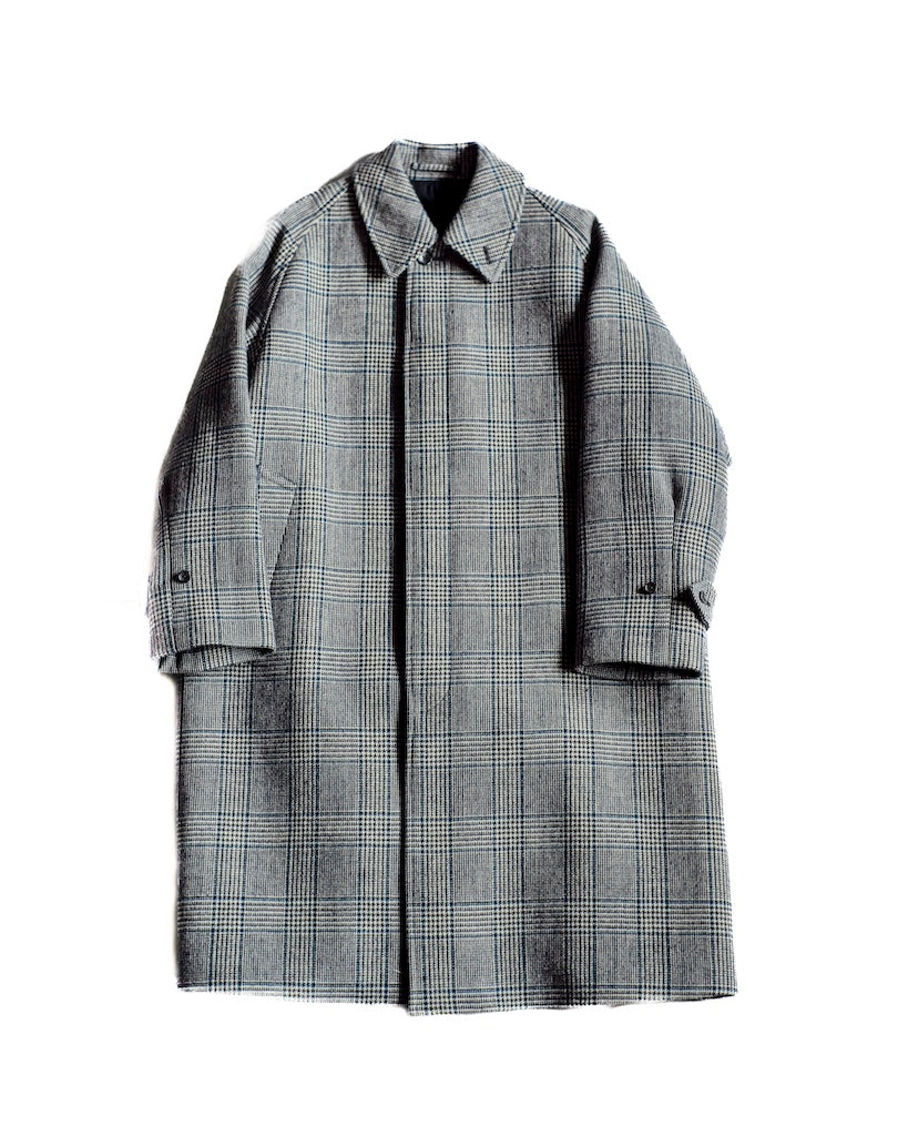 SINGLE RAGLAN COAT Ⅳ - SADDLE TWEED - NAVY PLAID – ANATOMICA