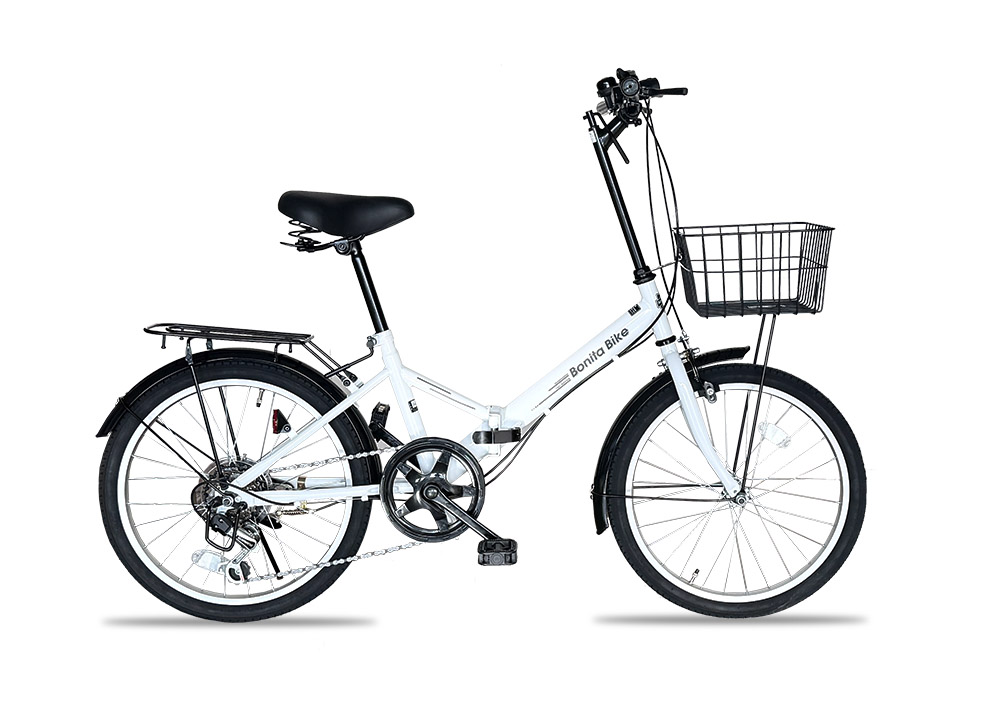 折りたたみ自転車 20インチ（ビクニカ20） 6段変速 カゴ・ライト・錠付