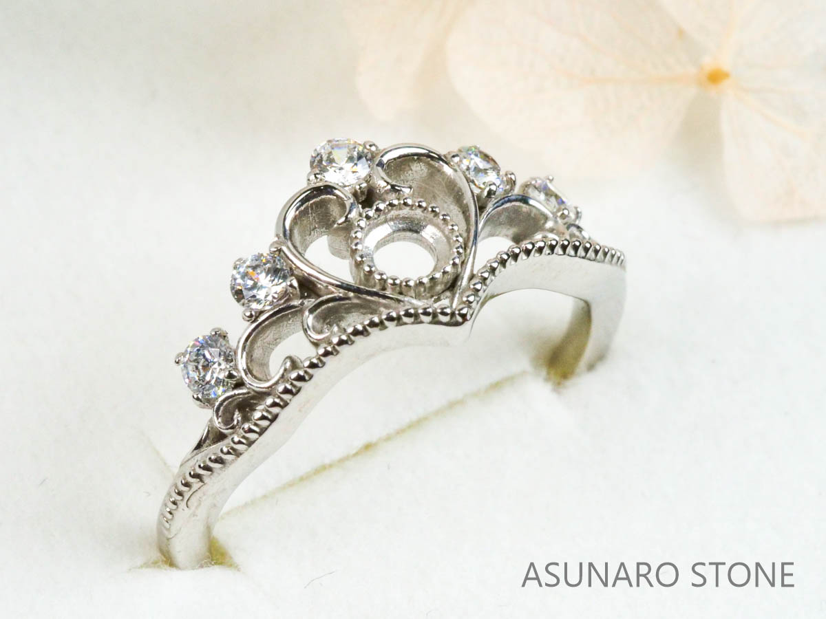 お仕立て用】空枠番号：2199C リング枠 ティアラ【オーダージュエリー