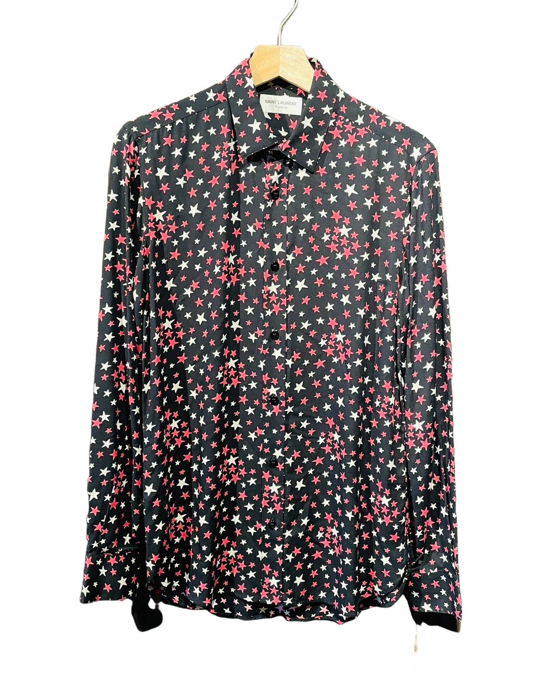サンローラン シャツ 星柄 長袖 黒