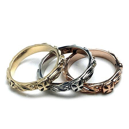 18K Thin Cross Ring - Bill Wall Leather Inc.