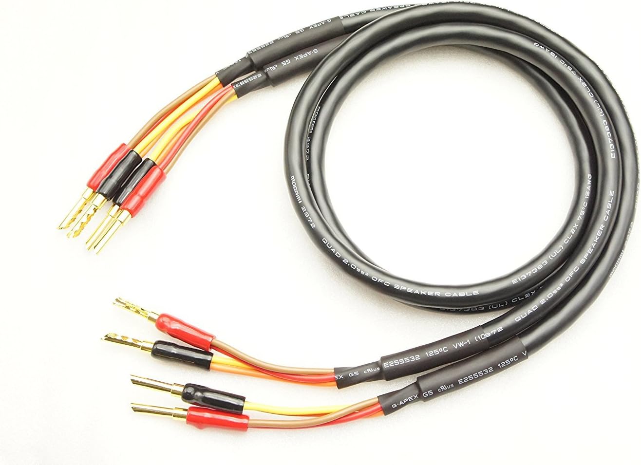 MOGAMI 2972 2本セット バナナプラグ付 スピーカーケーブル