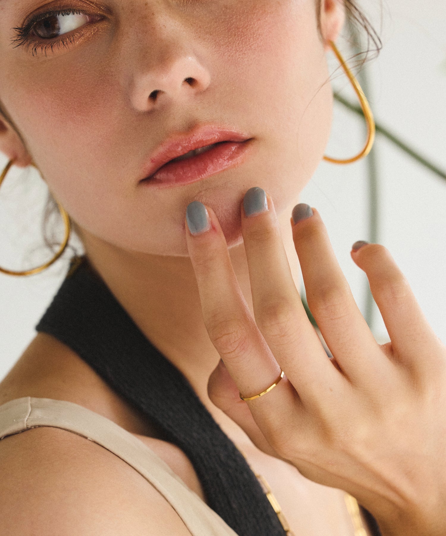 ゴールド]スクエアカットリング