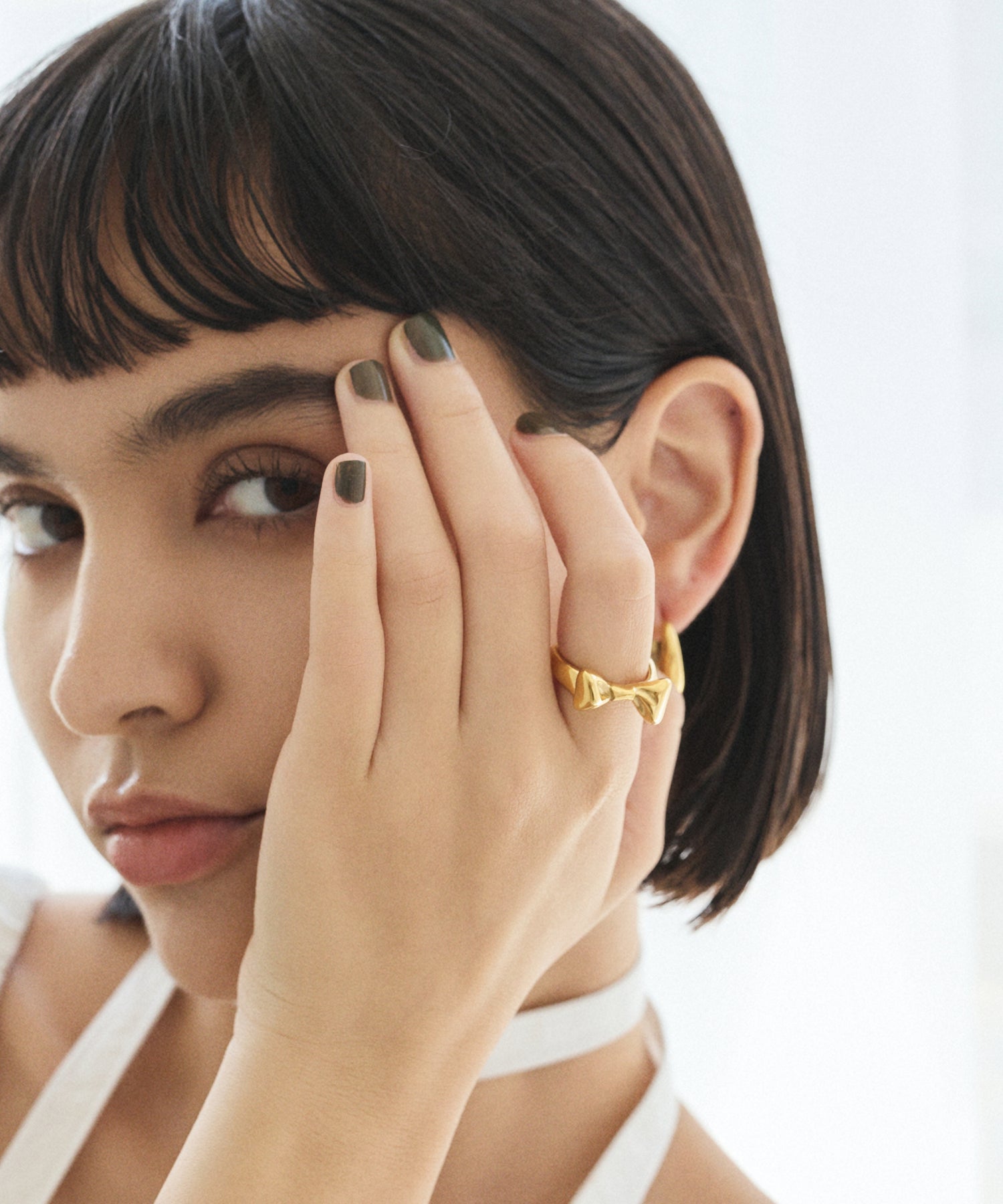 ゴールド]ロックリボンリング