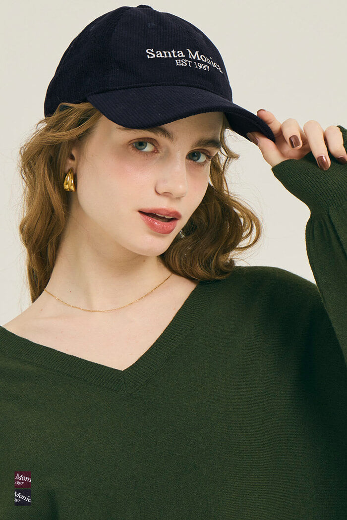 セール☆1490円→990円 コーデュロイロゴキャップ レディース メール便