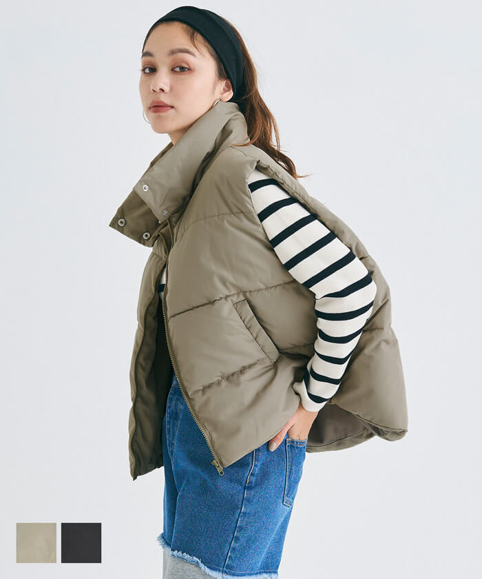 セール☆2990円→1990円 中綿短丈ベスト レディース メール便不可