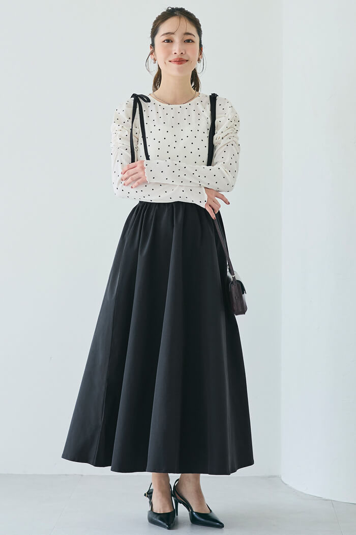 セール☆3490円→2490円 リボンストラップ付フレアスカート レディース