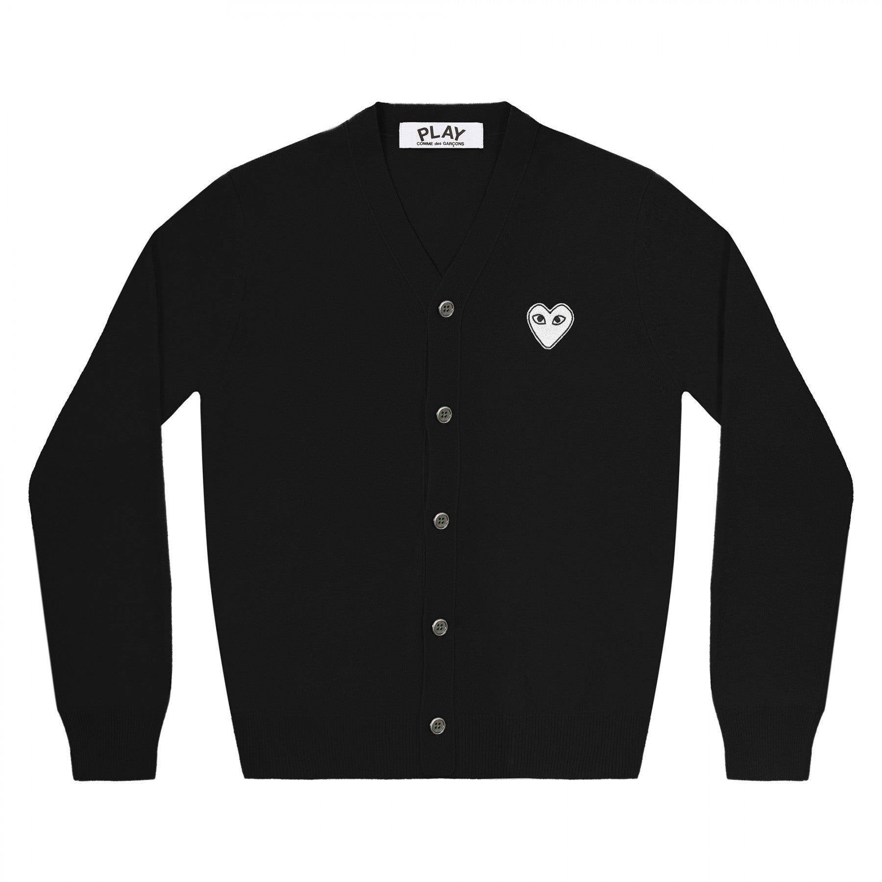 PLAY V-Neck Cardigan White Heart Black – COMME des GARÇONS Melbourne