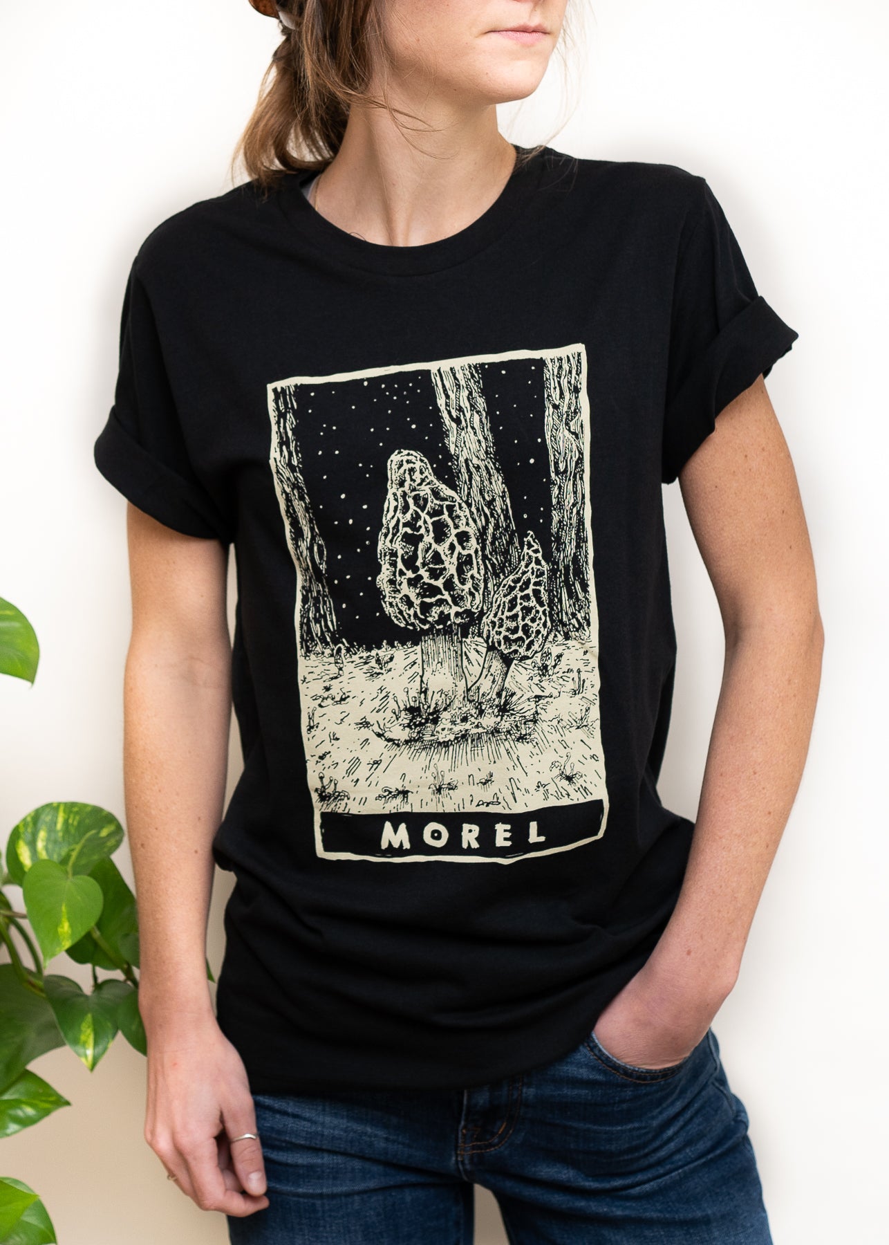 Morel Tarot Mushroom Tee | Corvidopolis