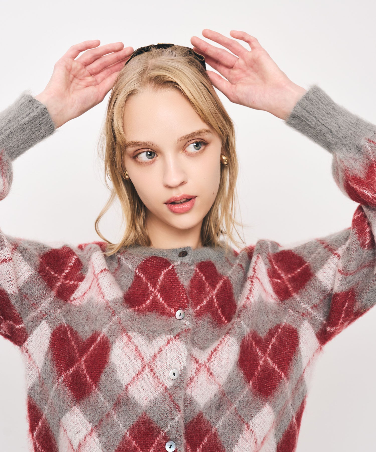 ハートアーガイルカーディガン