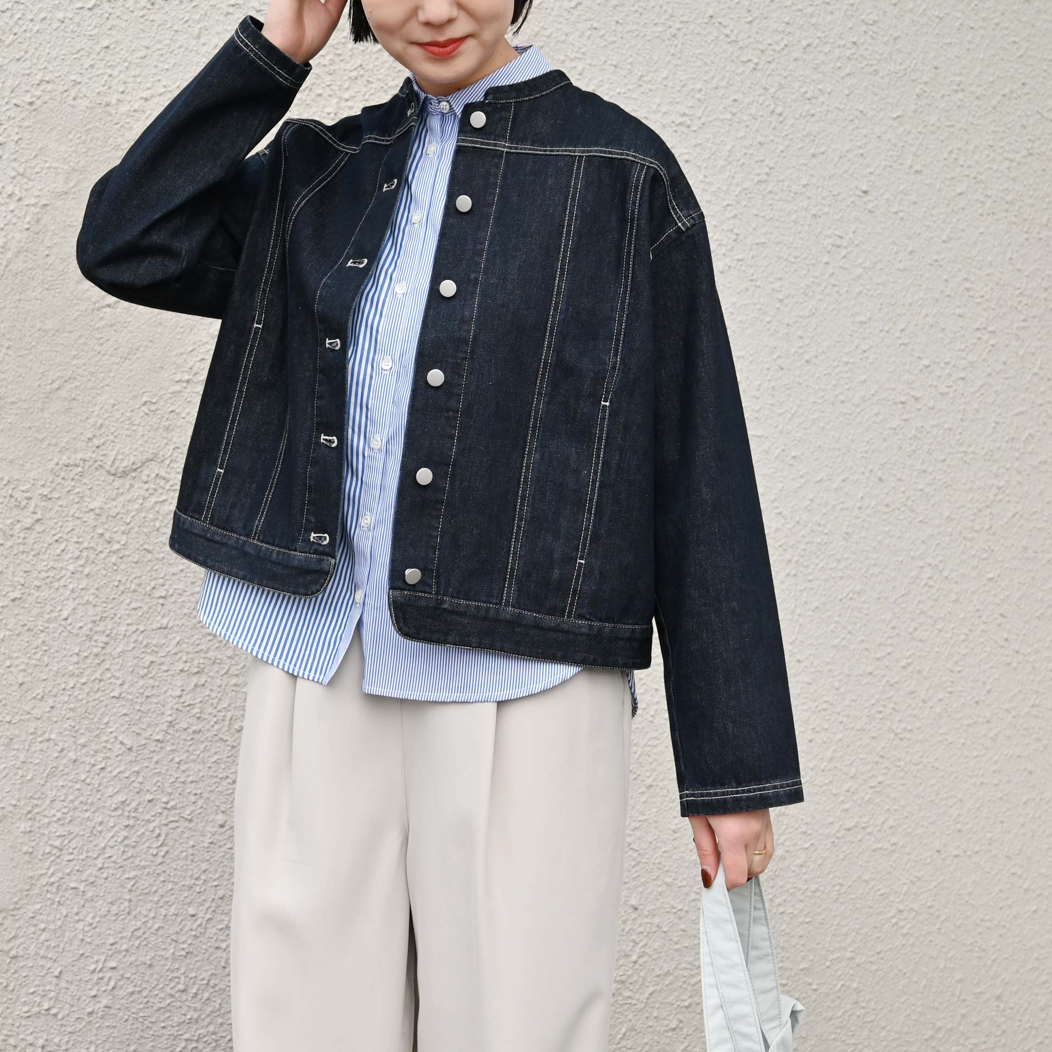 デニムステッチジャケット 長袖