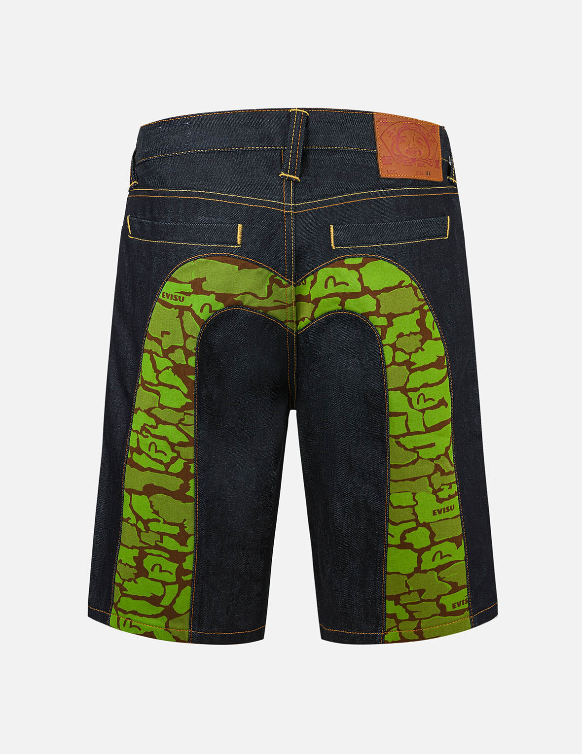 石垣迷彩インサート大黒レギュラーフィットデニムショーツ – EVISU