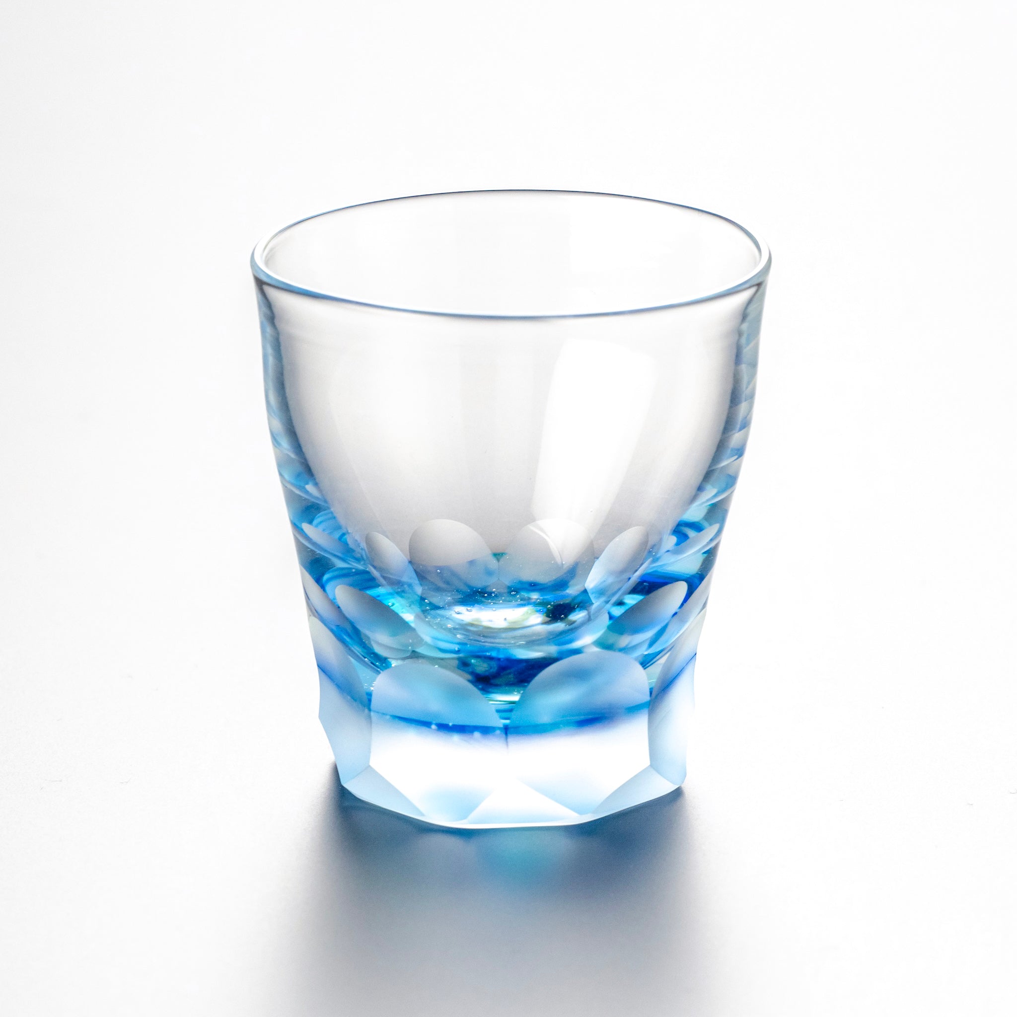切子のちょこのみグラス クリスタルブルー