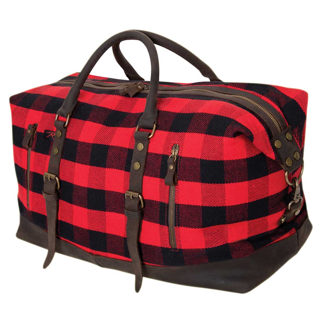 お泊り専用 タータンチェック USAボストンバッグ 60リットル容量