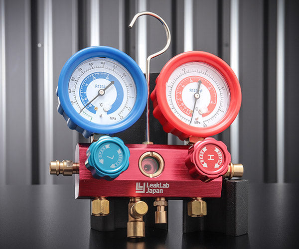 リークラボジャパン R1234YF用ゲージマニホールド 本体 LL-400-MF2
