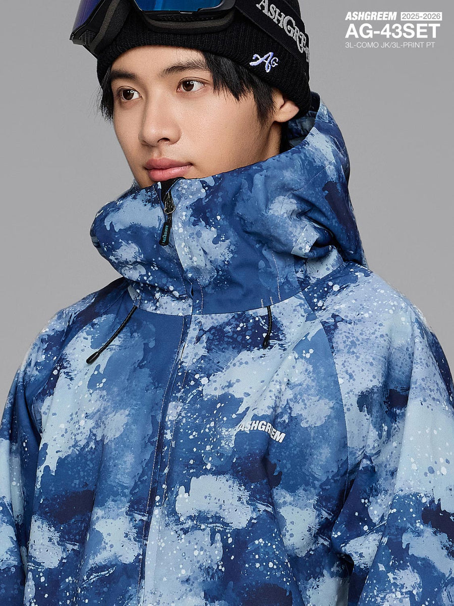 ASHGREEM スノーボードウェア 上下セット 3レイヤー プリント