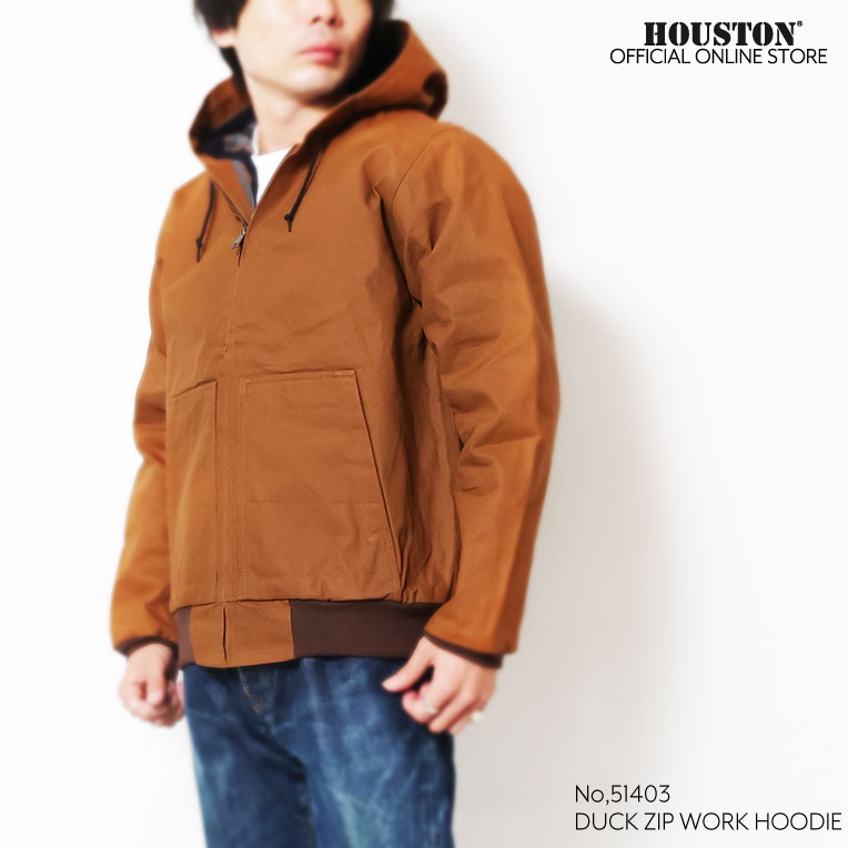 HOUSTON / ヒューストン 51403 DUCK ZIP WORK HOODIE / ダックジップ