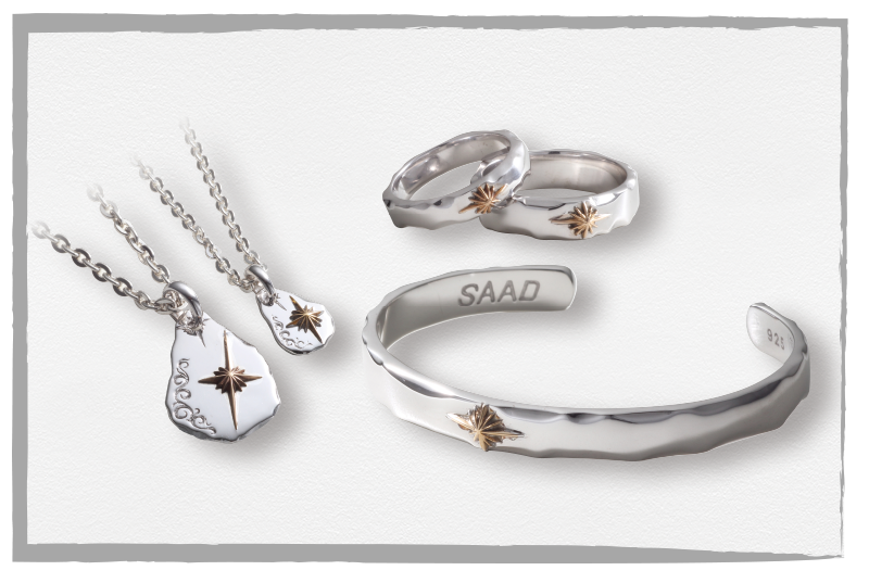 Silver925○SAAD 5スター バングル ブレスレット ユニセックス