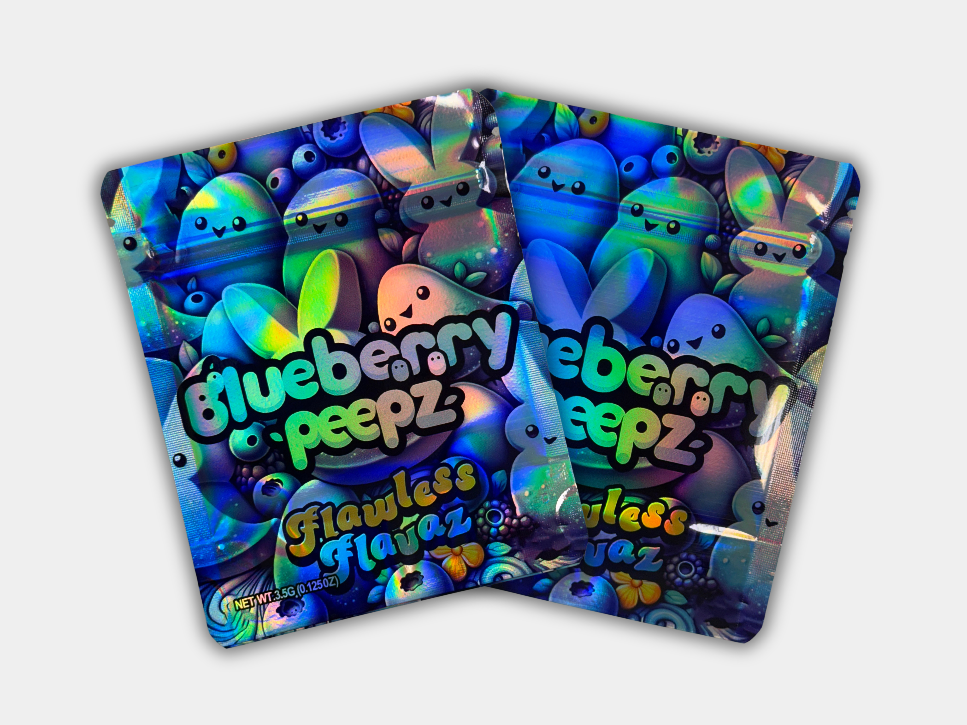 Blueberry Peepz Flawless Flavaz Mylar Bag 3.5 Grams | Smell Proof