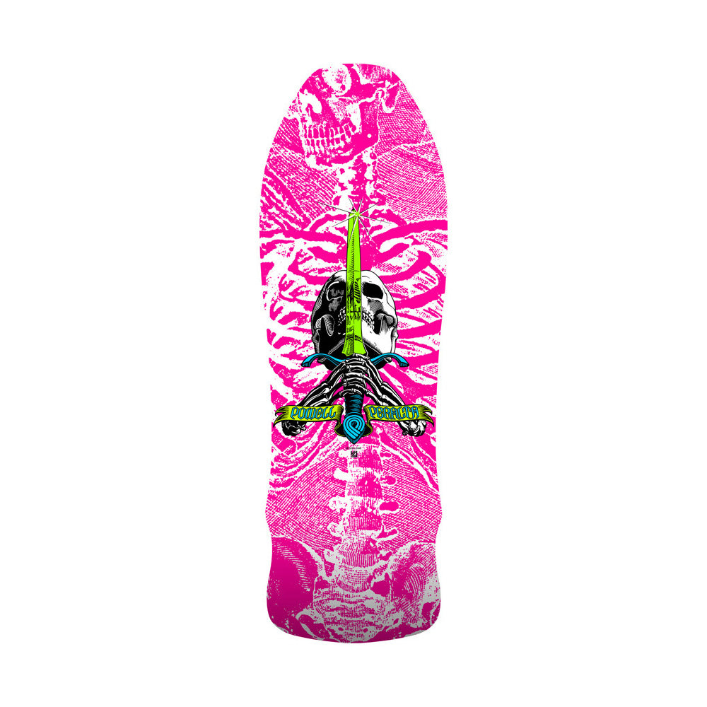 9.75in x 30.0in GEEGAH SKULL & SWORD SKATEBOARD DECK HOT PINK