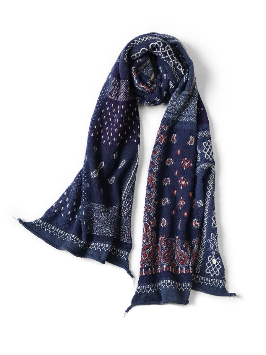 Kapital felted wool bandana patchwork HAPPY scarf muffler – HARUYAMA