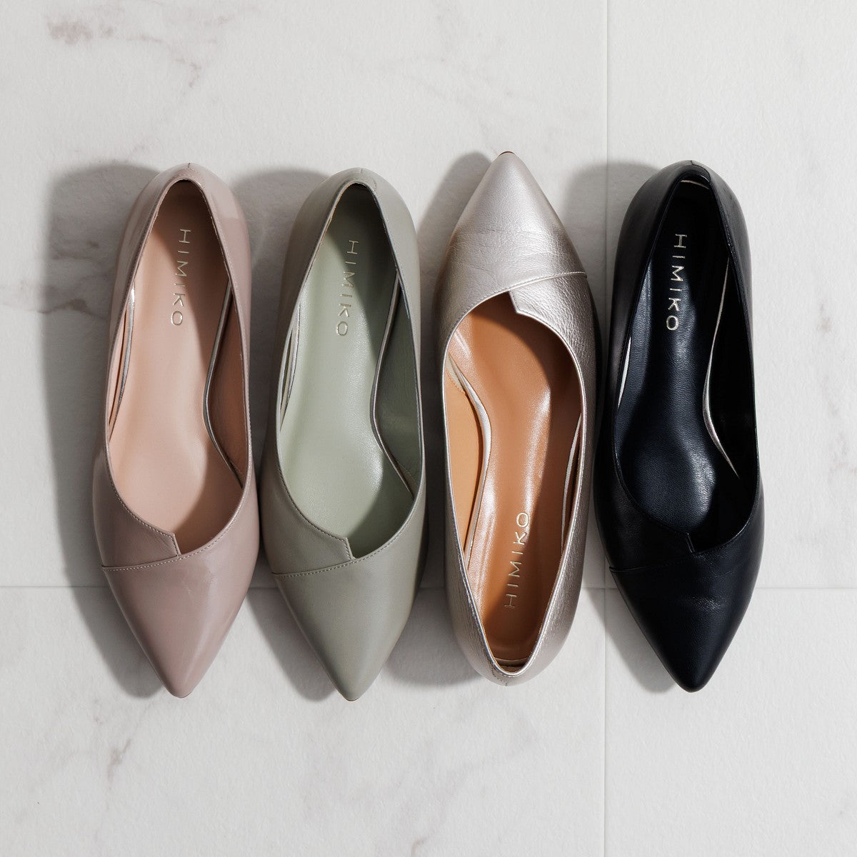 26SS新色追加】アシンメトリーVカットフラットパンプス/641316