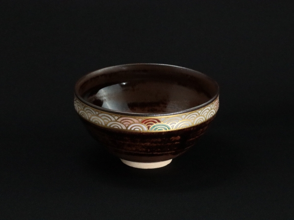 眞葛香斎 天目釉青海波 数茶碗 10客 | 坂井春明堂