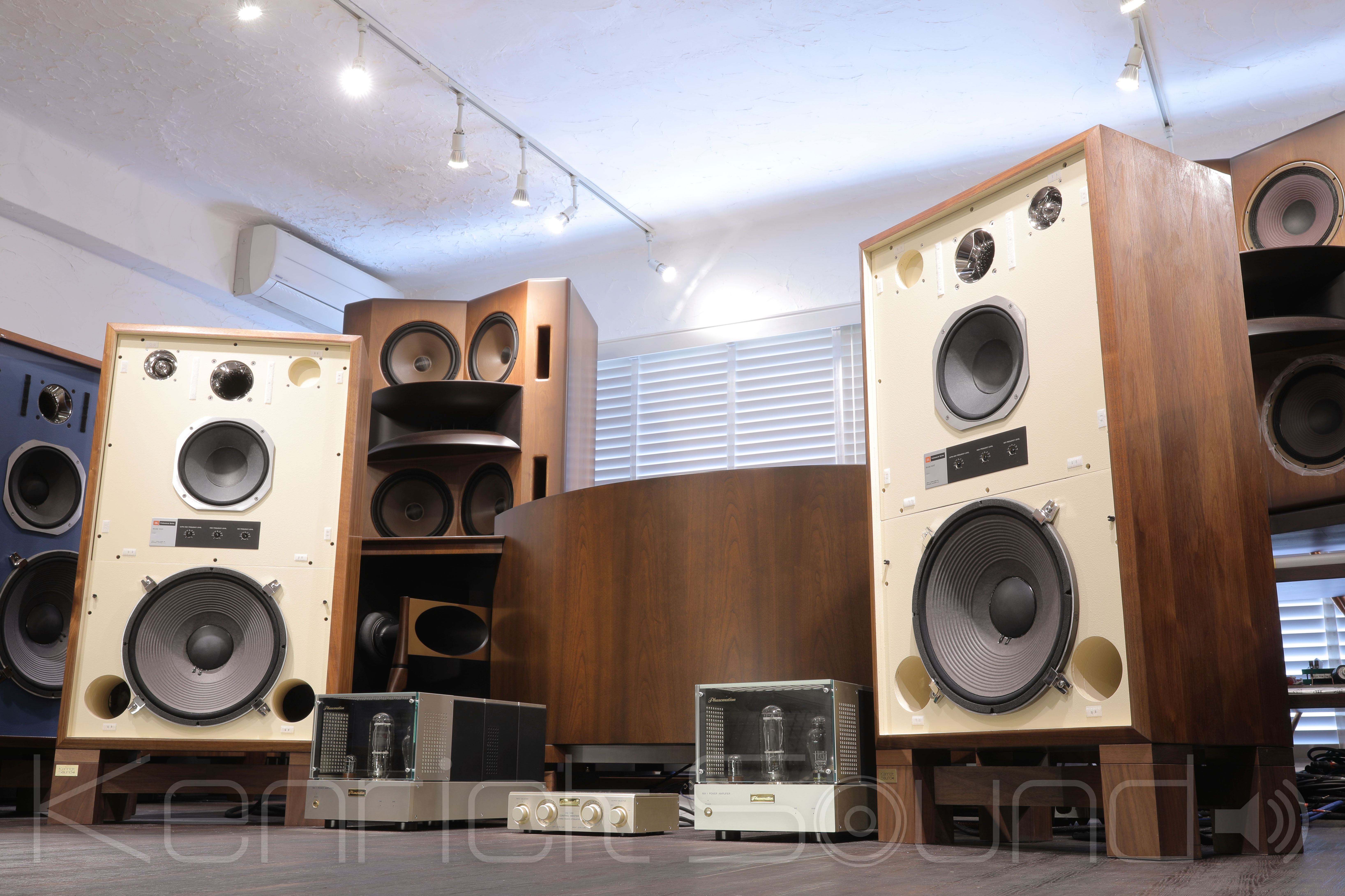 JBL 4343グリルエンブレムロゴプレート中古2枚セット金具付き