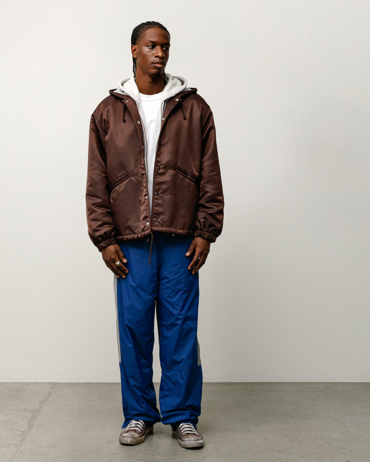 Hooded Coaches Jacket – Brown | Outerwear | Stüssy Japan