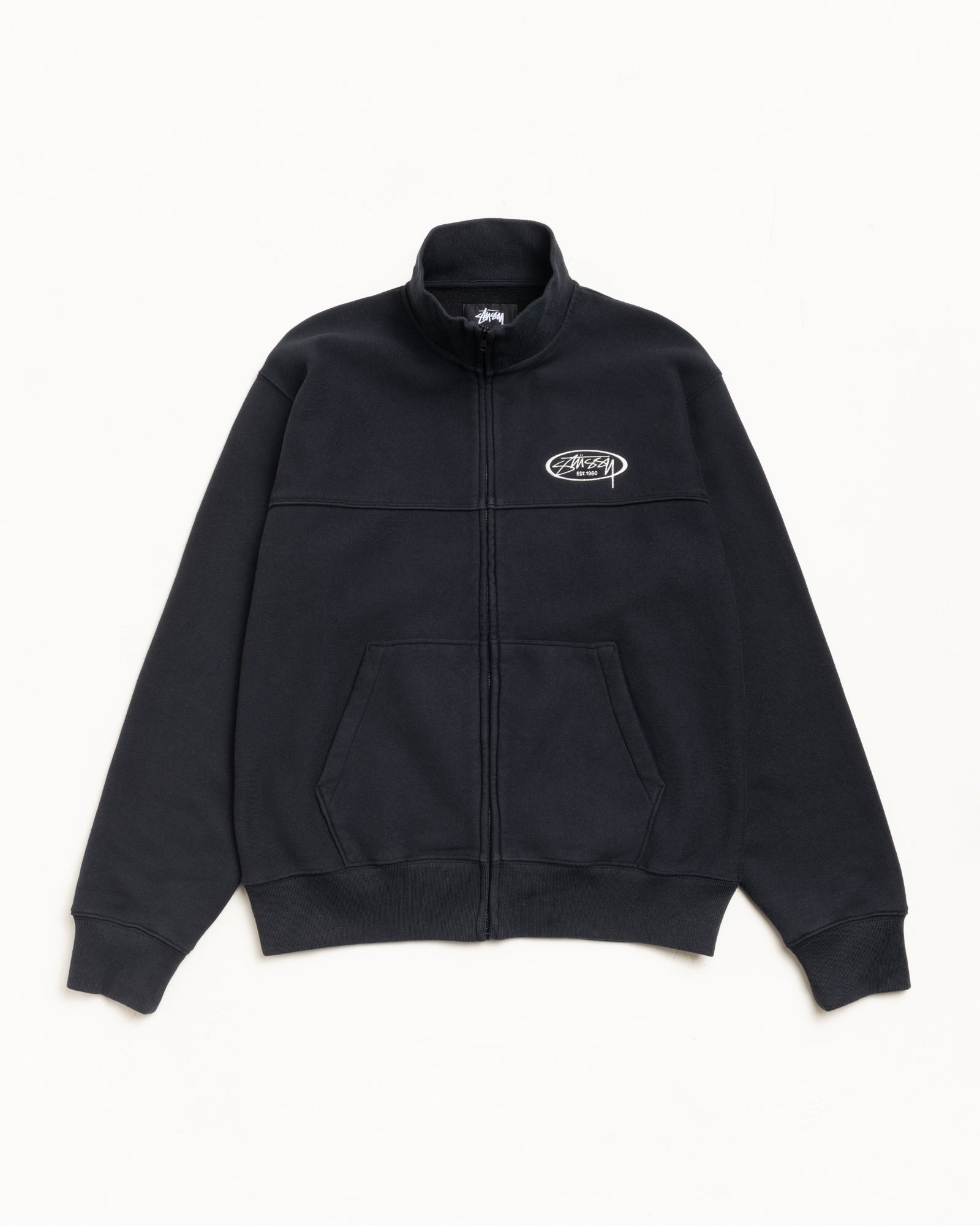 Fleece Track Jacket – Black | Zip-up Fleece | Stüssy Japan