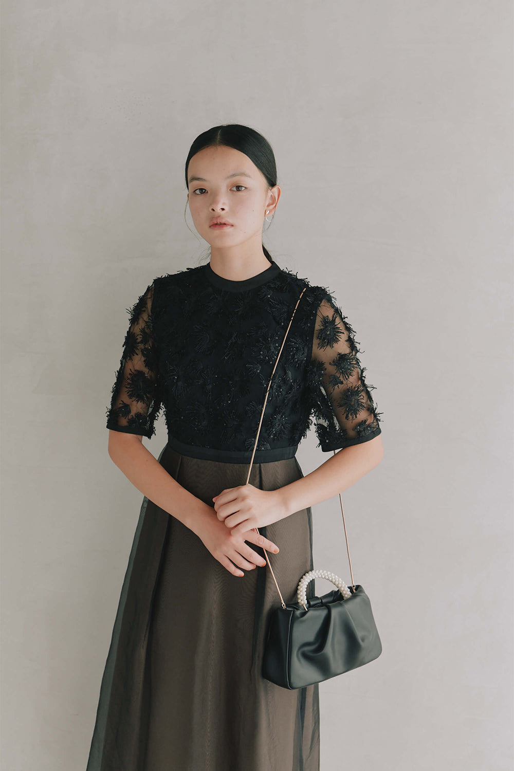 kaene公式オンラインストア エンブロイダリーミックスドレス / 100889