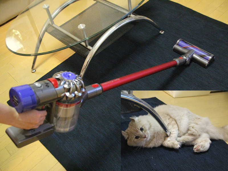 家電製品レビュー】猫の毛もラクラク! ダイソンのコードレス掃除機「V8
