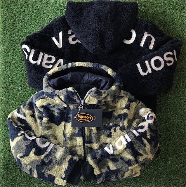 VANSON ブランドロゴ リバーシブル・ファージャケット BLK / VANSON