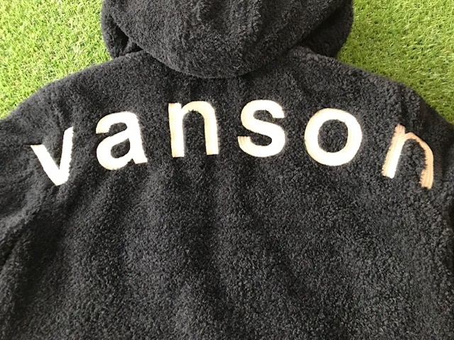 VANSON ブランドロゴ リバーシブル・ファージャケット BLK / VANSON